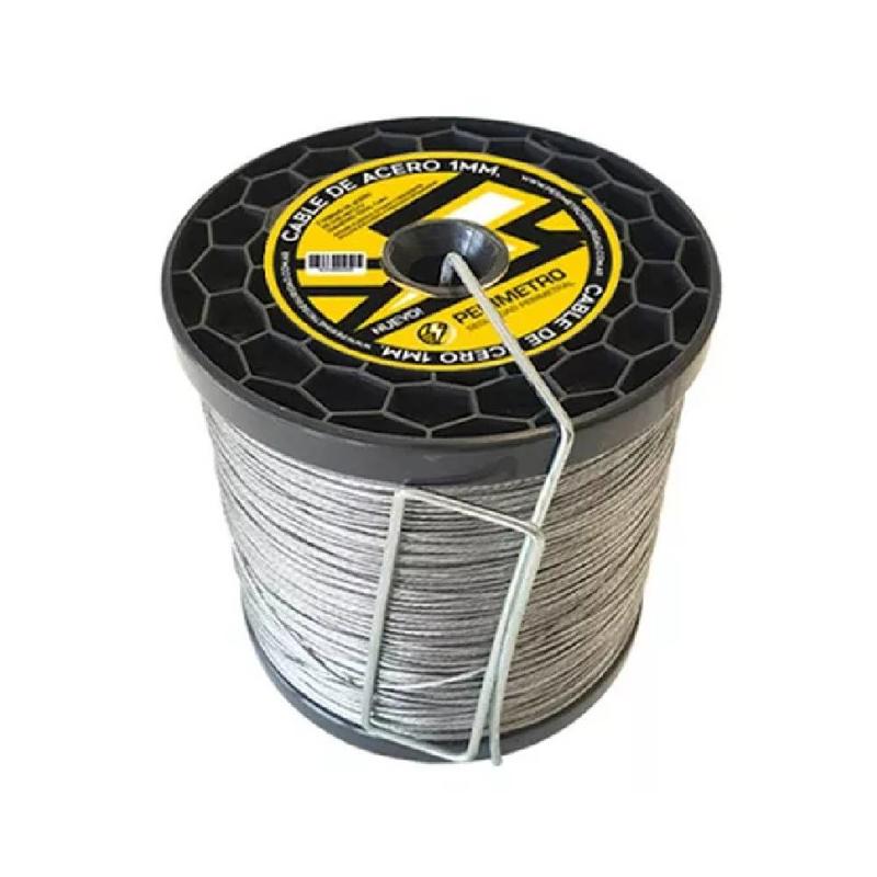 Cable de acero 7 hebras trenzado 1 mm. x M x 500 mts