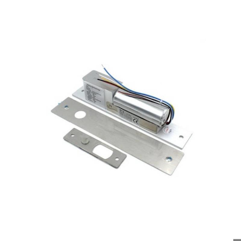 Cerradura con perno 400kg con sensor de puerta NC/NA. Fail Safe. REX. Autocierre por inactividad. Demora:0/3/6 seg. Dimensiones: 200(L)x34(A)x42(P.)