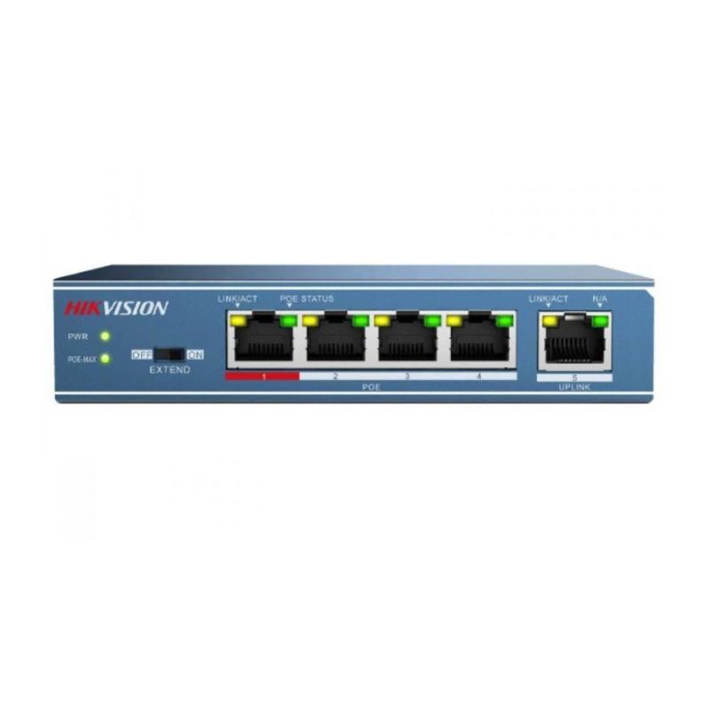 Switch Hikvision Fast Ethernet de 4 Puertos Poe