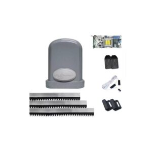 Kit Motor Tecnologia Digital, Velocidad 4,5 seg. Potencia 1/2HP, 800Kg, Central Top, Cremallera Golg. Incluye 2 controles, 3mts de cremallera y kit de fijacion.