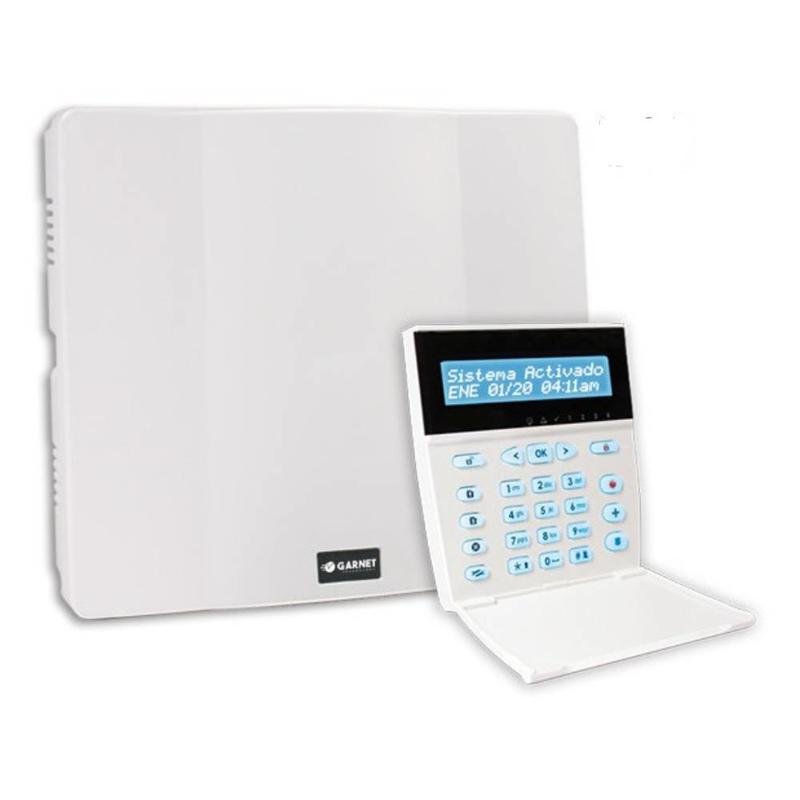 Central de Alarma Hibrida Garnet hasta 32 Zonas con teclado 732LCD RF