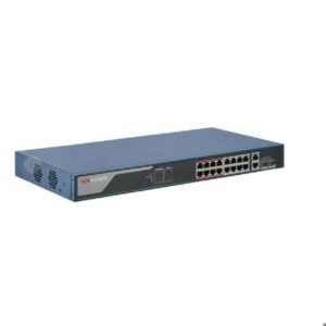 Switch Hikvision Administrable 16 Puertos POE 100MB 2 Puertos de 1000 MB Combos