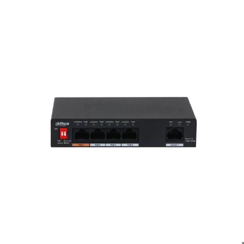 Switch Dahua PoE de 4 puertos.