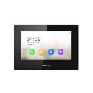 Estación interior IP serie KH6
Diseño intuitivo
Pantalla táctil a color de 7 pulgadas con resolución de 1024 × 600
PoE estándar
Visualiza video en vivo de las estaciones de puerta y las cámaras conectadas