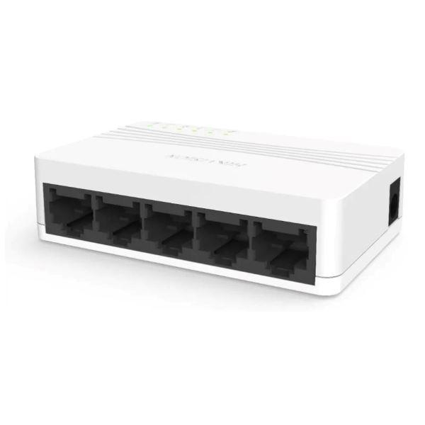 Switch Fast Ethernet de plástico de 5 puertos